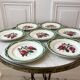Set of 6 dessert plates Digoin Sarreguemines model "Mireille" years 30-40