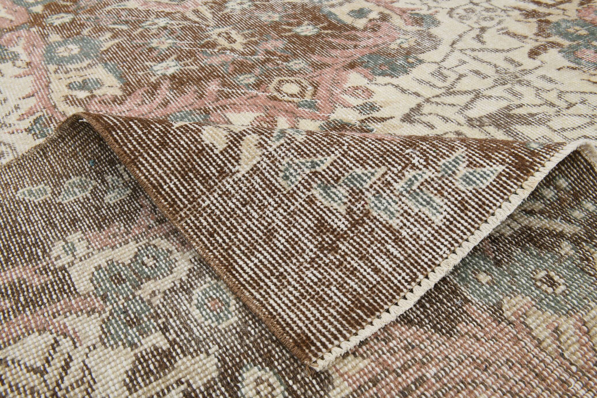 vintage madellion wool rug, Beige Brown Wool rug 6x10 large carpet
