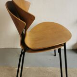 2 wooden chairs - metal circa 1950 Genevieve Dangles