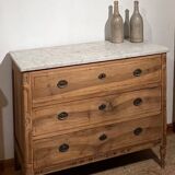 Antique solid wood and marble commode