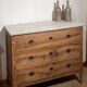 Antique solid wood and marble commode