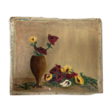 Oil on ancient canvas