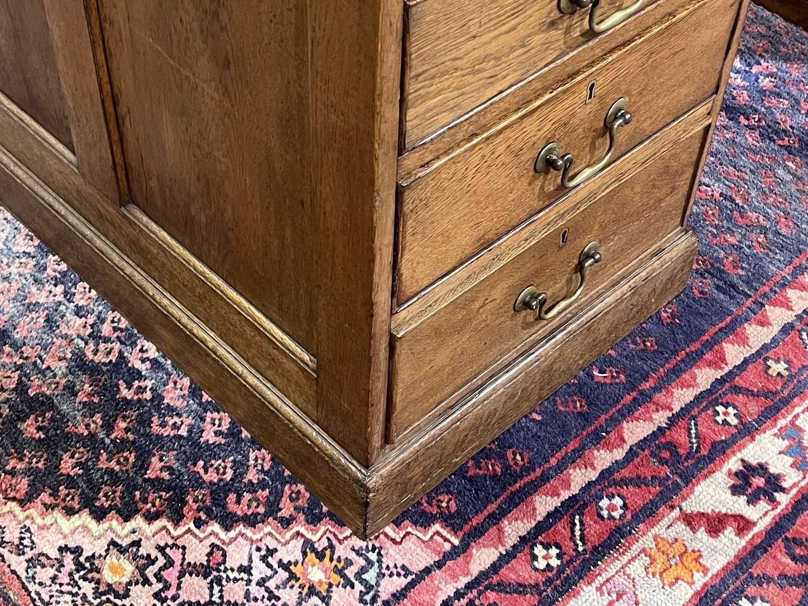 Early 20th century English flat desk in oak
