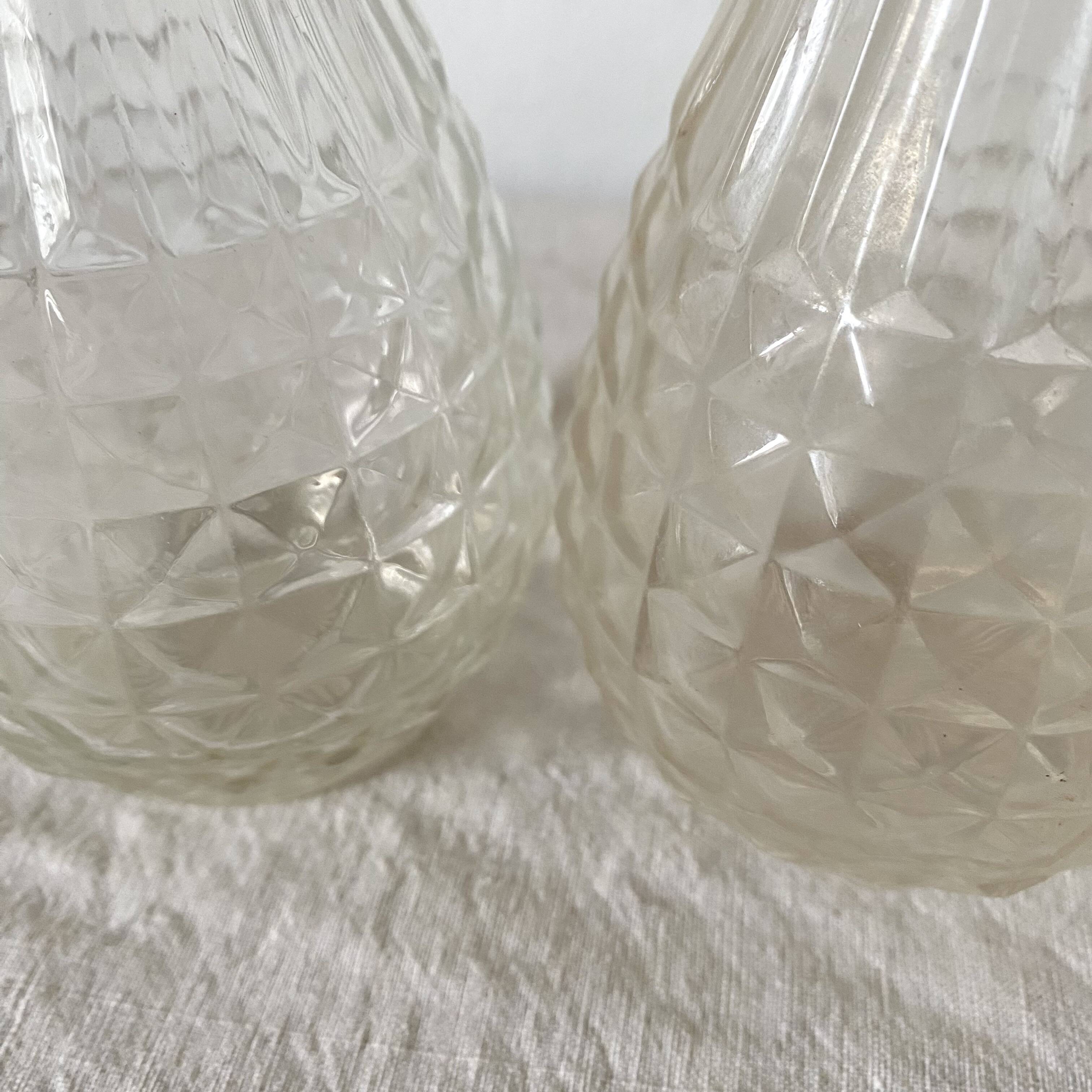 Pair of molded glass vases, 1950s