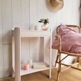 Small renovated Art Deco console in nude colour.