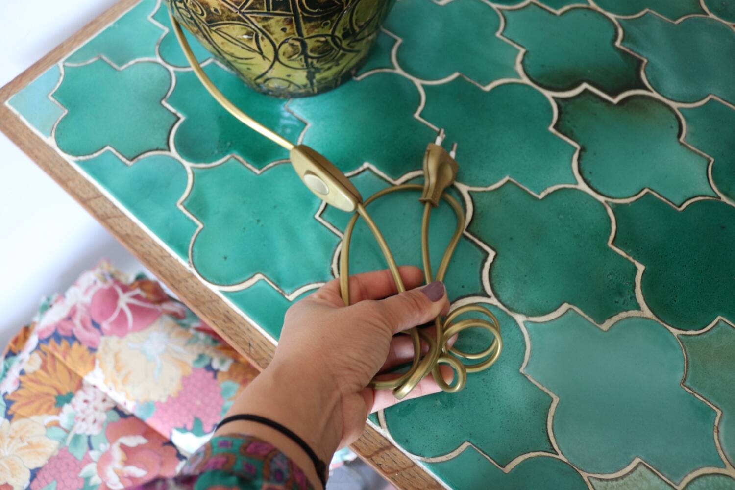 Handmade ceramic lamp signed