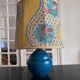 blue ceramic lamp 1970