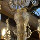 Bronze and cut crystal chandelier with 6 lights, early 20th century work.