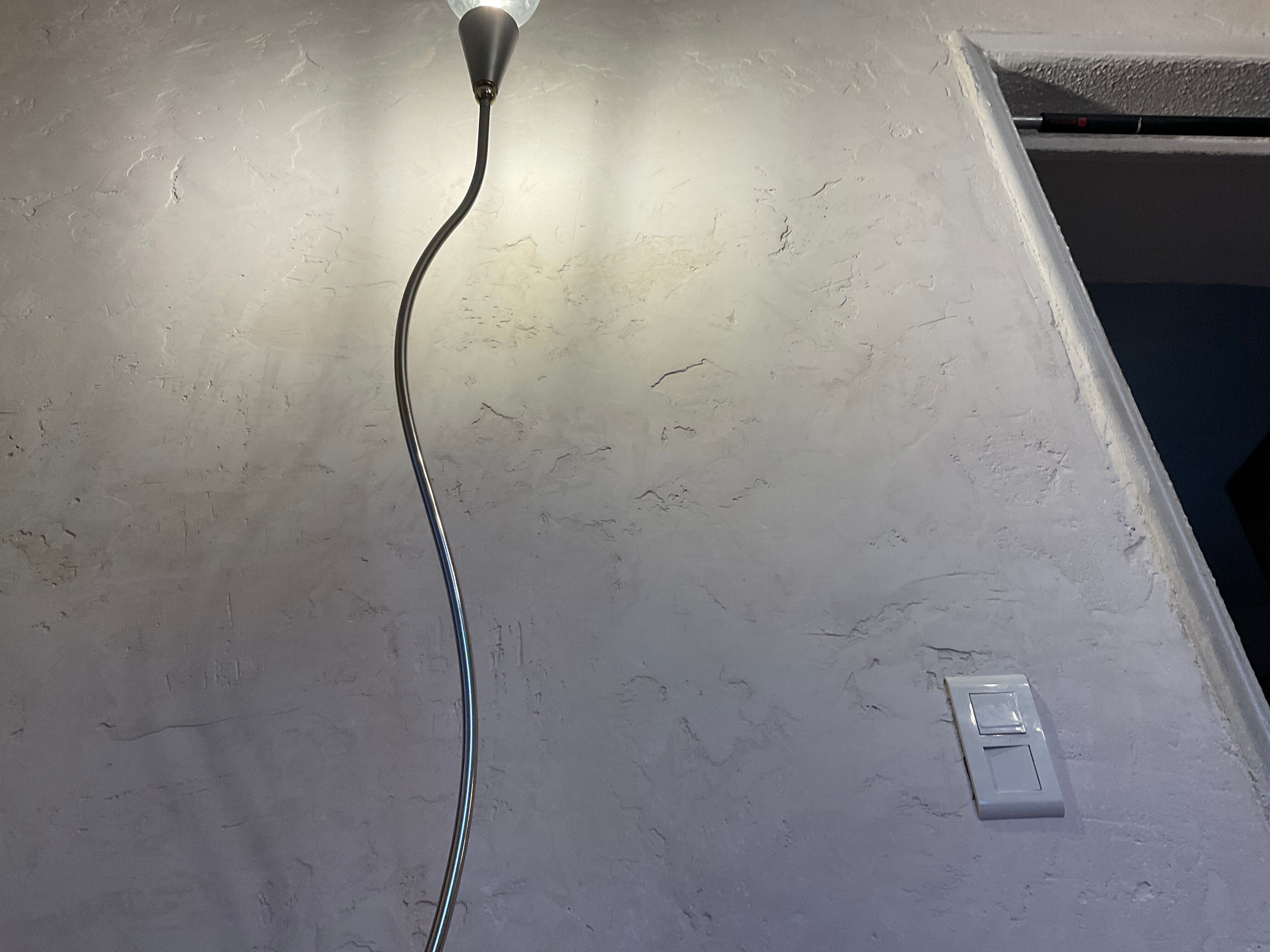 Vintage floor lamp in chrome metal and brass design swiss lumess