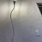 Vintage floor lamp in chrome metal and brass design swiss lumess