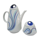 coffee maker and sugar porcelain blue décor design Bareuther 70s