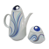 coffee maker and sugar porcelain blue décor design Bareuther 70s