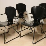 Series of 4 minimalist chairs model "EGOA 300" by Josep Mora