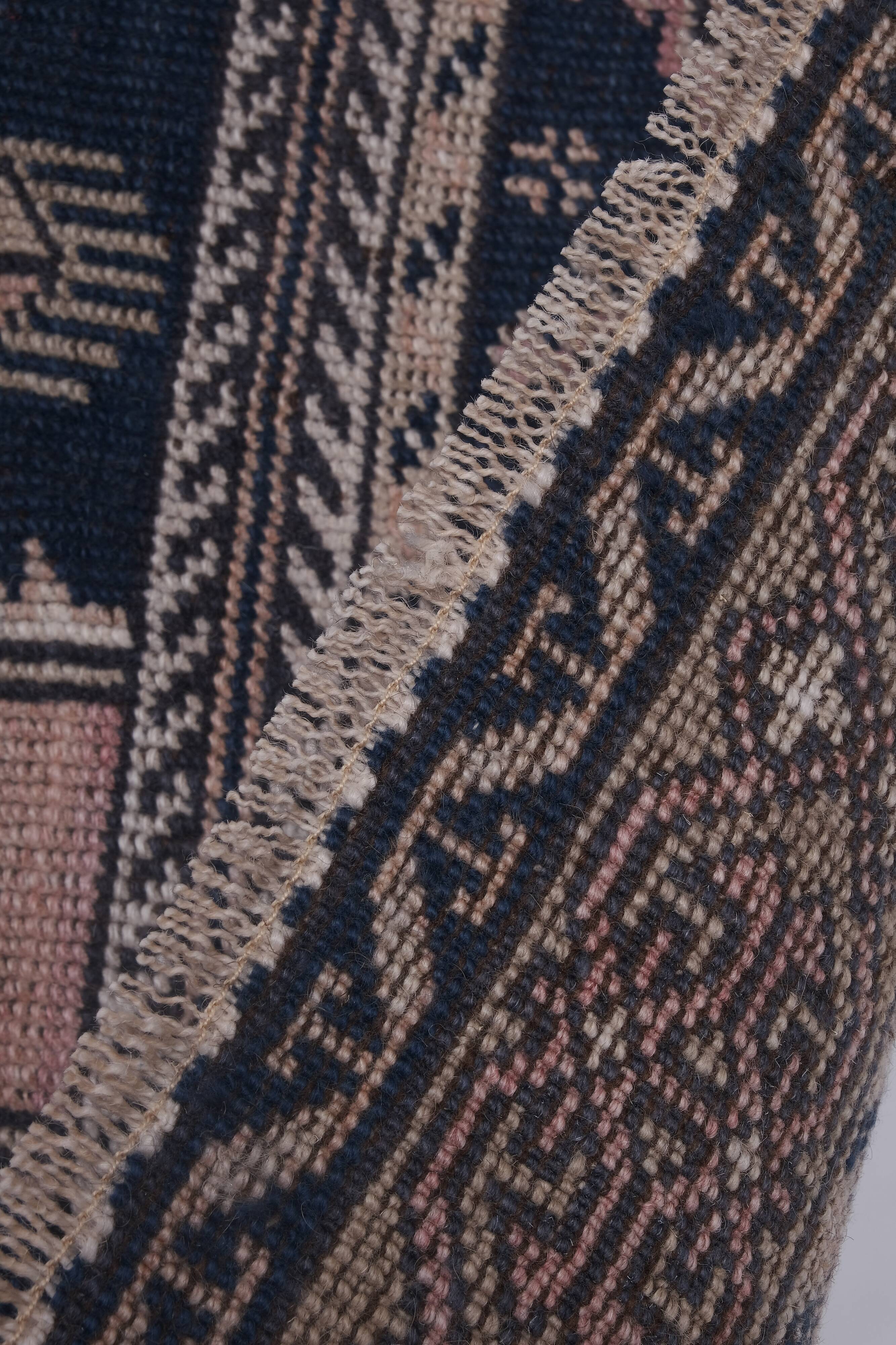 Tapis vintage turc de Oushak, tissé à la main 123x207 cm