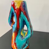 Vase céramique multicolore