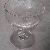 Louis XVI style engraved crystal champagne glass