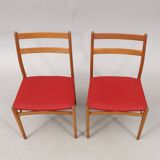 Pair of teak and fabric chairs, 1960 Sweden