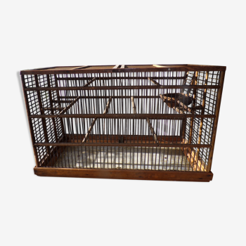 Cage à oiseaux ancienne en bois