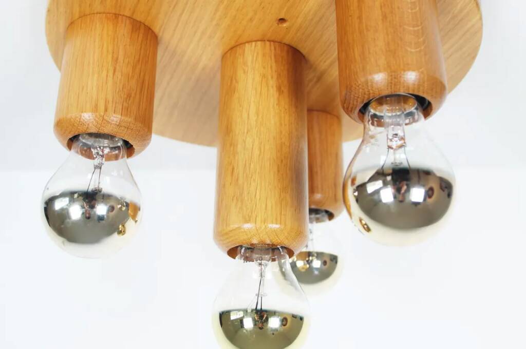 Vintage 1970s old stock 'Japandi' style ceiling light
