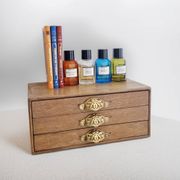 Small storage chest of drawers in oak and brass - 1900s period