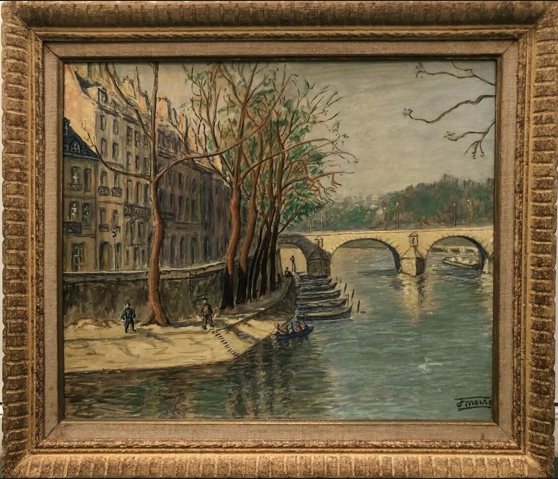 Tableau peinture Paris Ile St Louis XXe