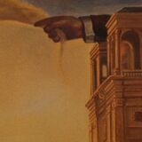 Salvador Dali: Dali's Hand Removing a Golden Fleece - Signed Lithograph