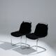 Chaise en velours noir, Gastone Rinaldi, 1970s