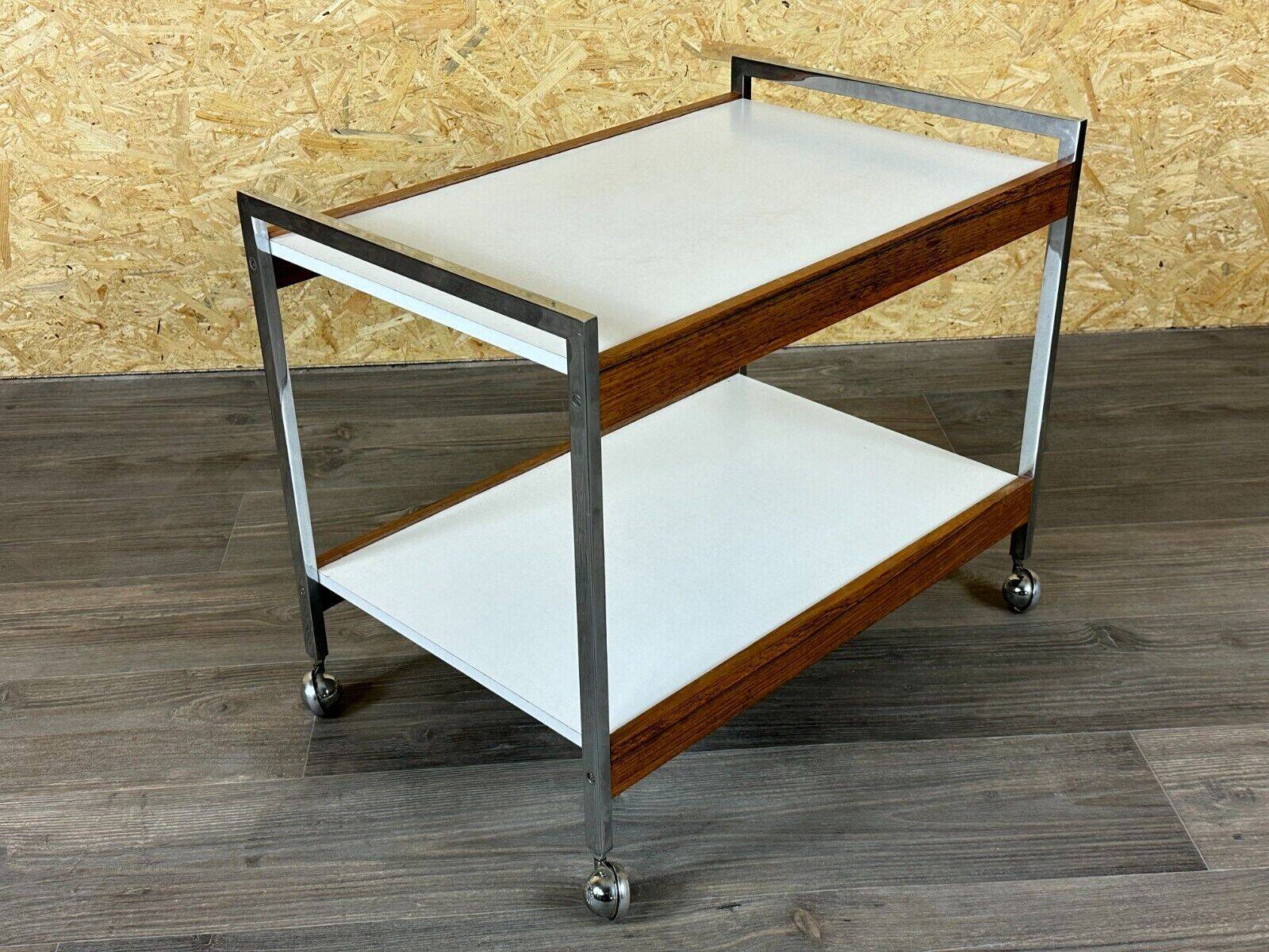 60s 70s serving trolley dinette made of teak & chrome Danish Modern Design