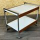 60s 70s serving trolley dinette made of teak & chrome Danish Modern Design