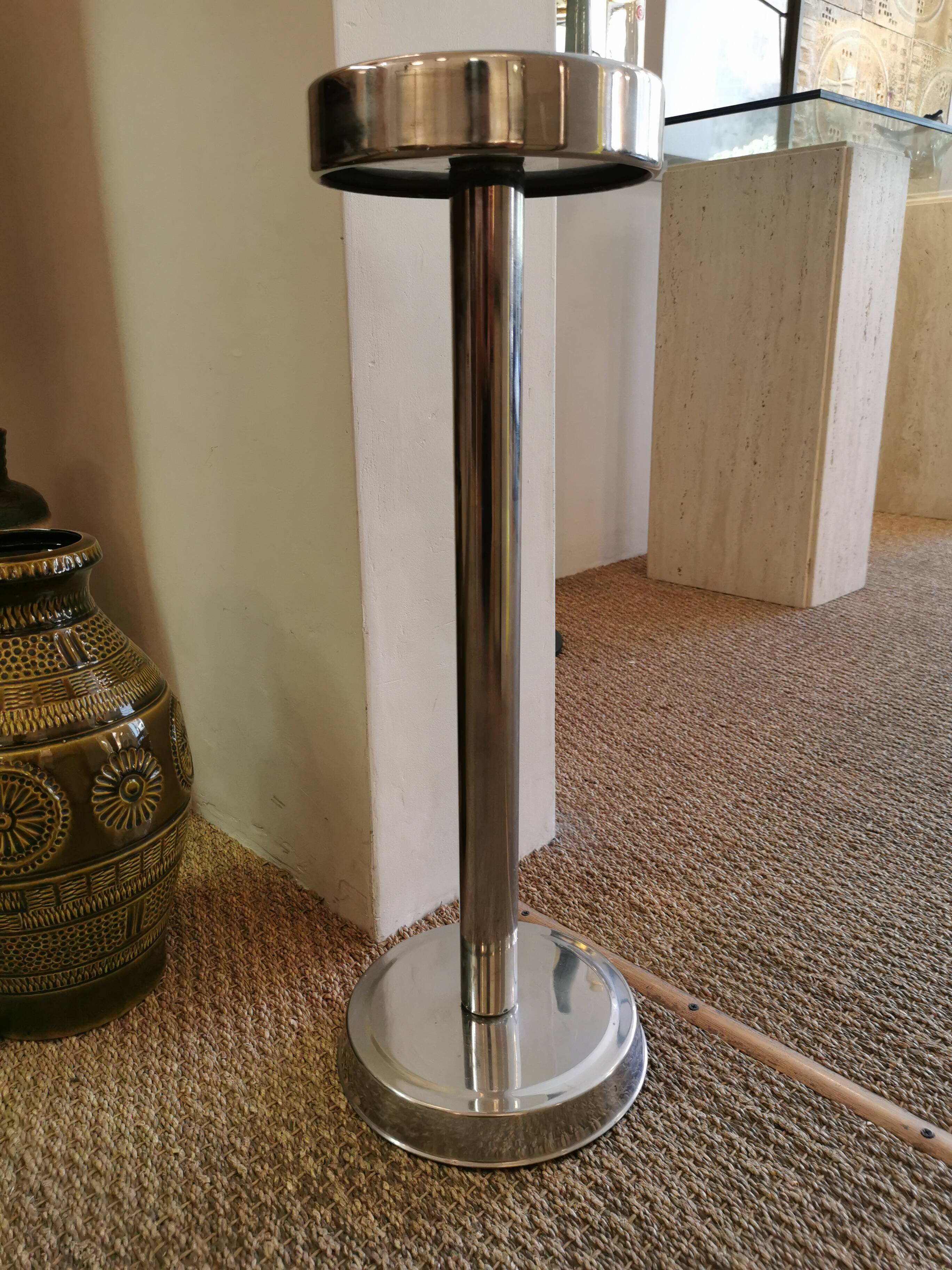 Champagne bucket holder in vintage chrome metal