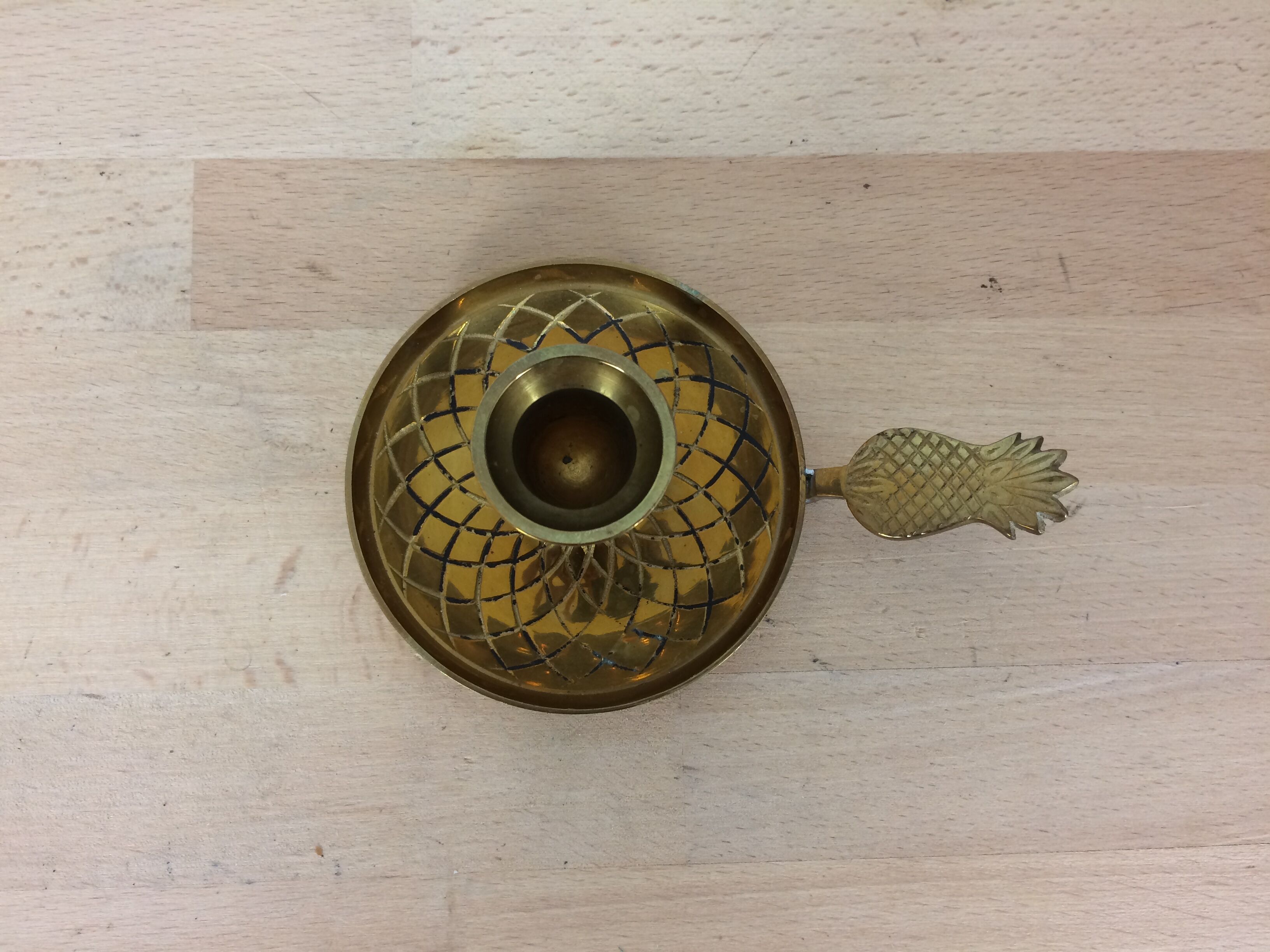 Pineapple brass bougeoir