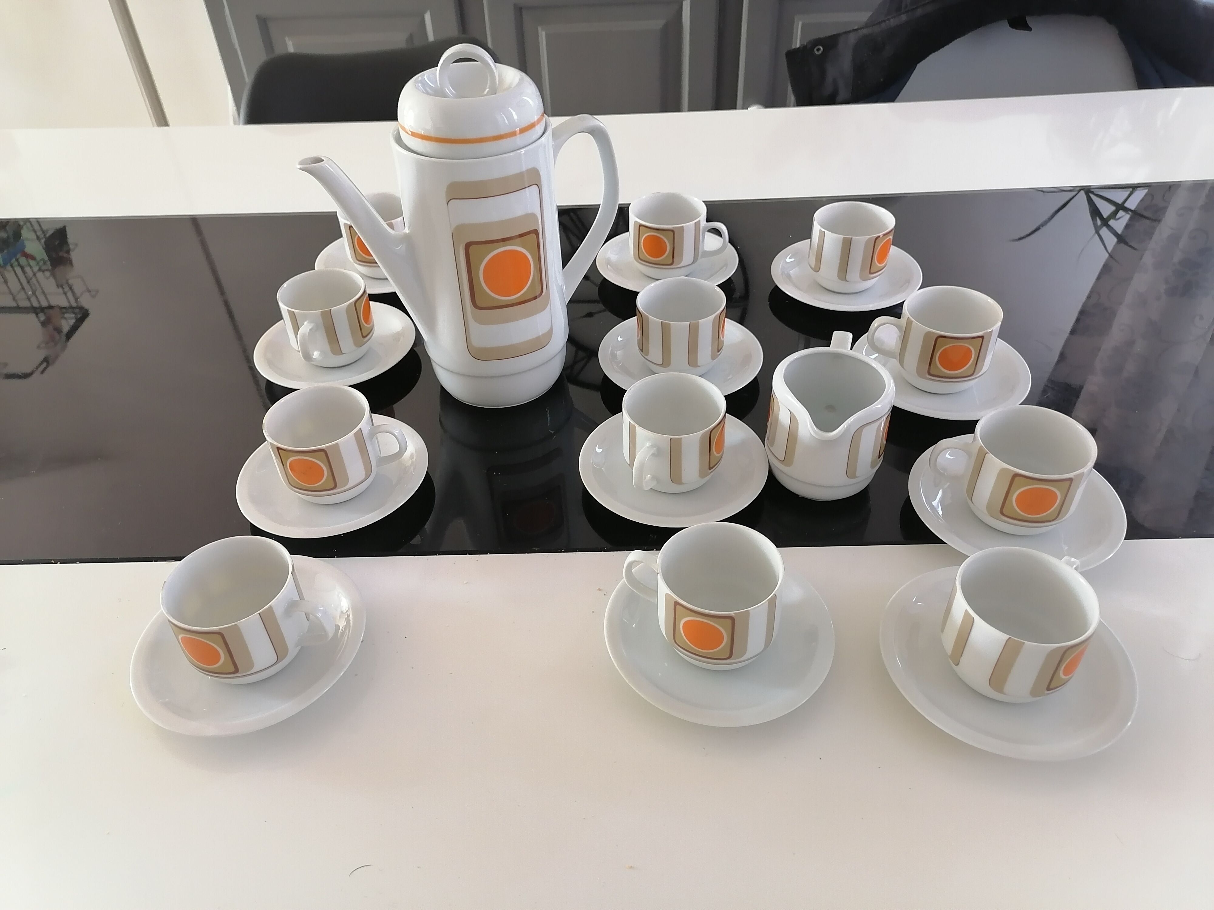 Bareuther porcelain coffee set 14 pieces 1970 waldsassen
