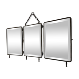 Triptych mirror barber-fir tree 27x58 vintage 1930