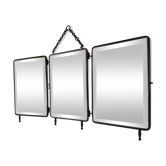 Triptych mirror barber-fir tree 27x58 vintage 1930