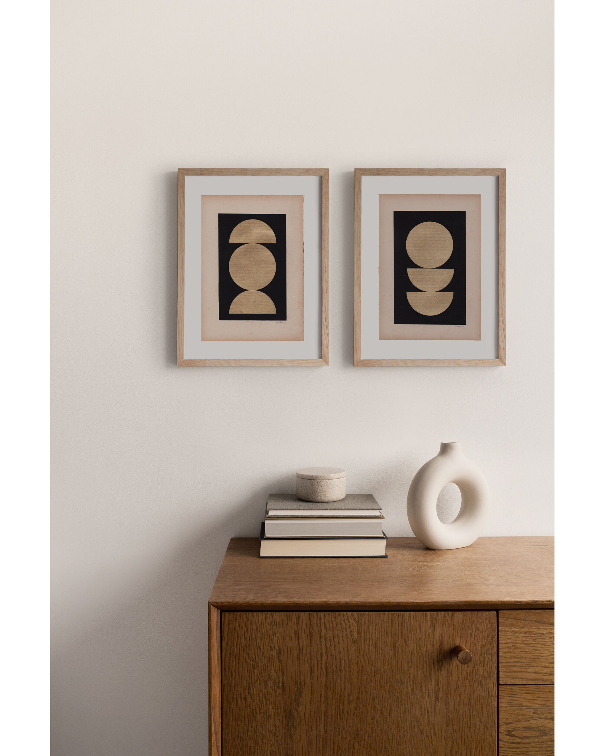 Duo of Collages on paper signed Eawy