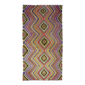 Tapis Kilim Turc Vintage Coloré 147x310 cm Laine Fait Main
