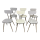 Lot de 6 chaises en Formica gris et blanc