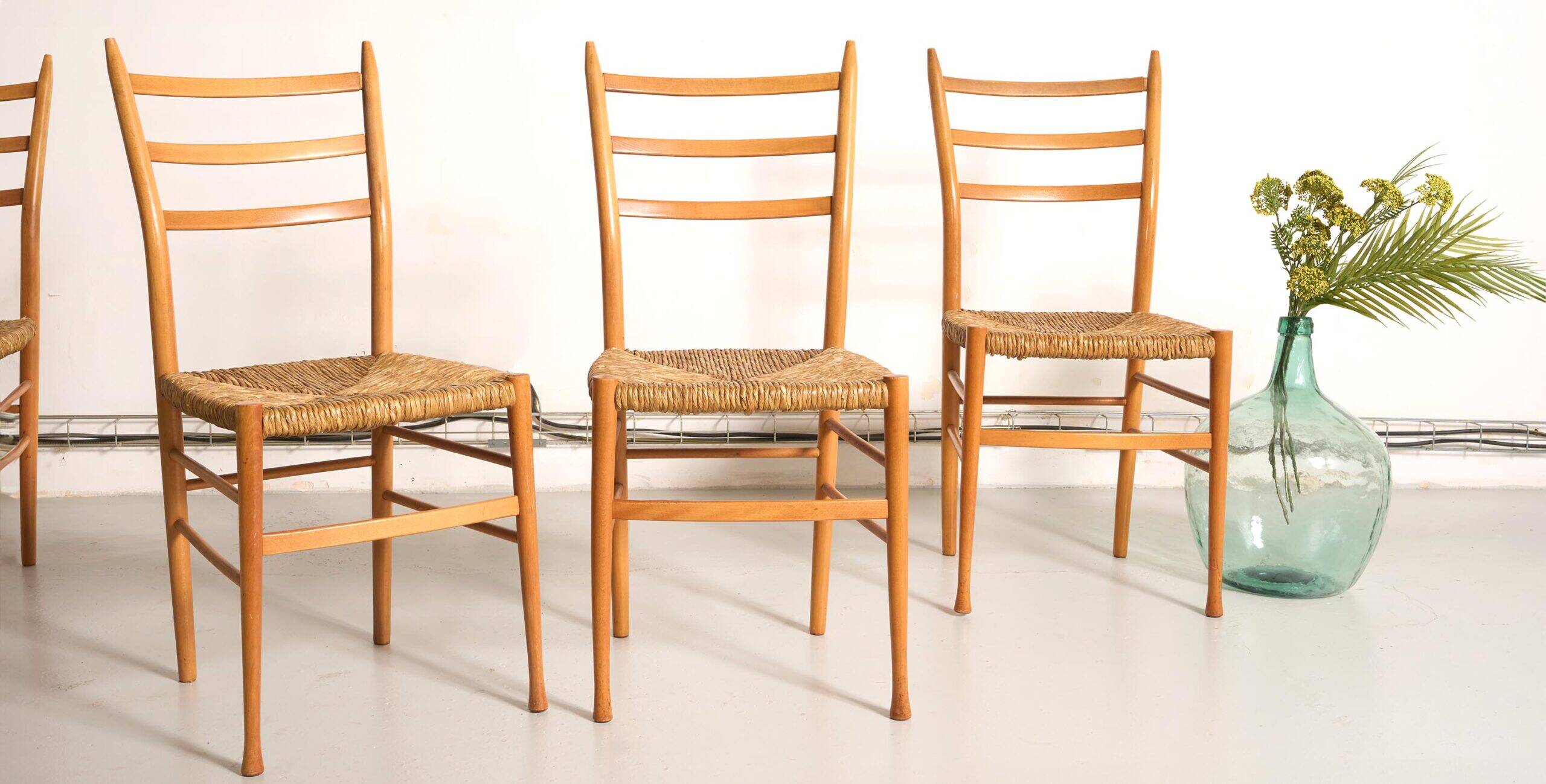 4 vintage Italian chairs, Otto Gerdau, Scandinavian style