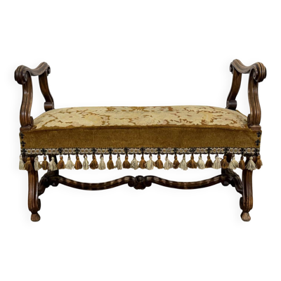 Banquette de fenêtre en noyer début XXème