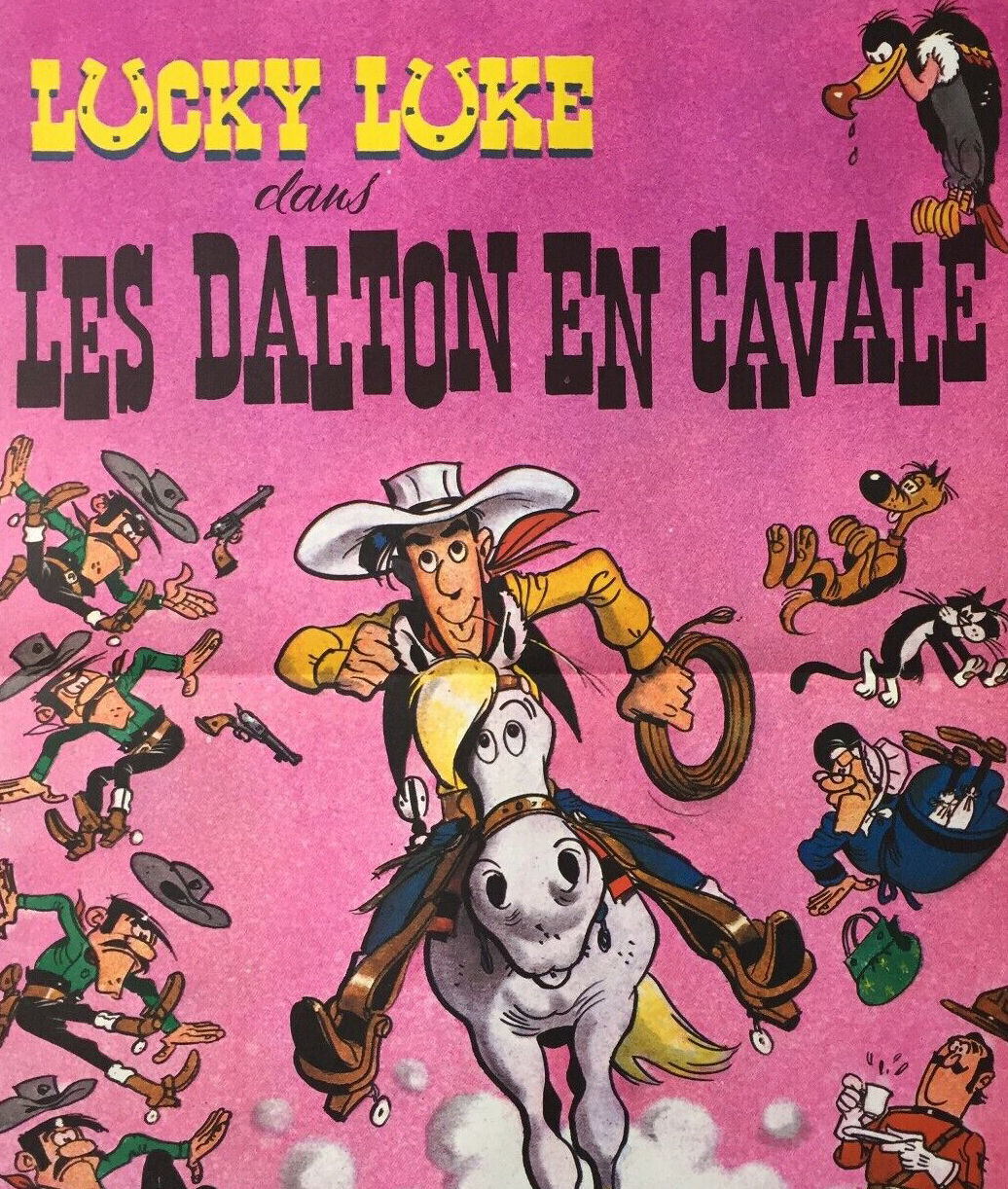 Original movie poster "Lucky Luke Les Dalton en Cavale" Morris, Goscinny 40x60cm 1983
