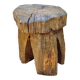 Brutalist mushroom stool, solid treated wood, indoor/outdoor H.34