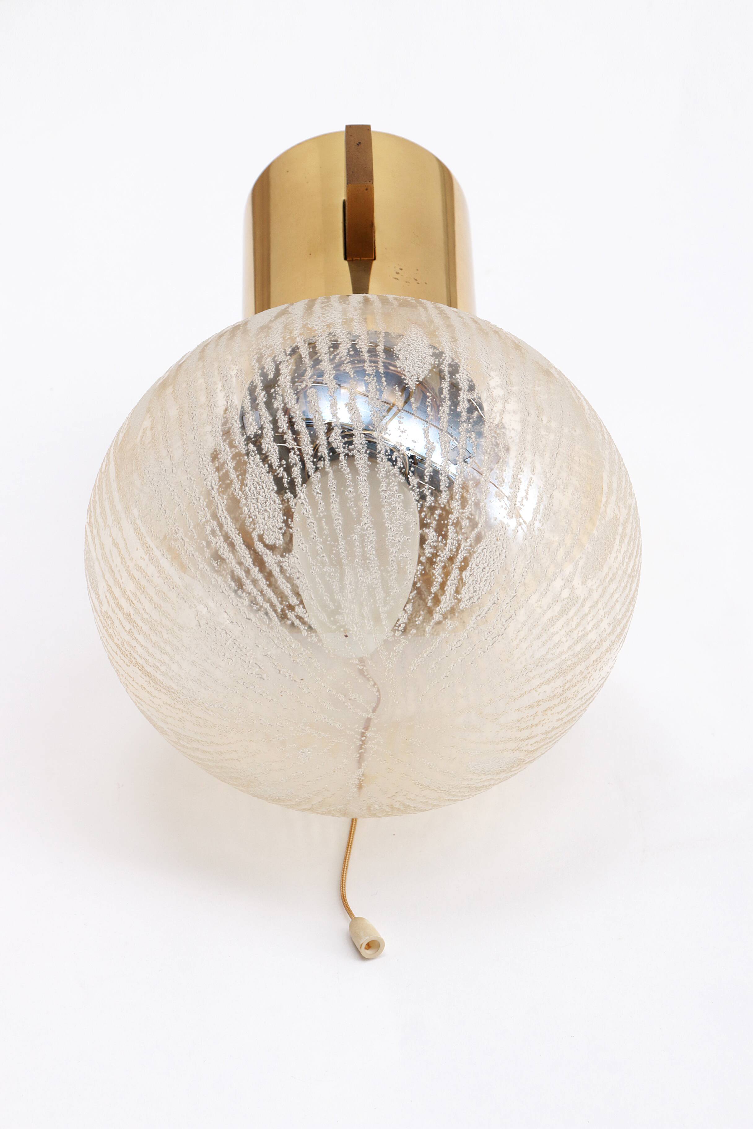 Hans-Agne Jakobsen brass wall lamp with glass Sweden 1960