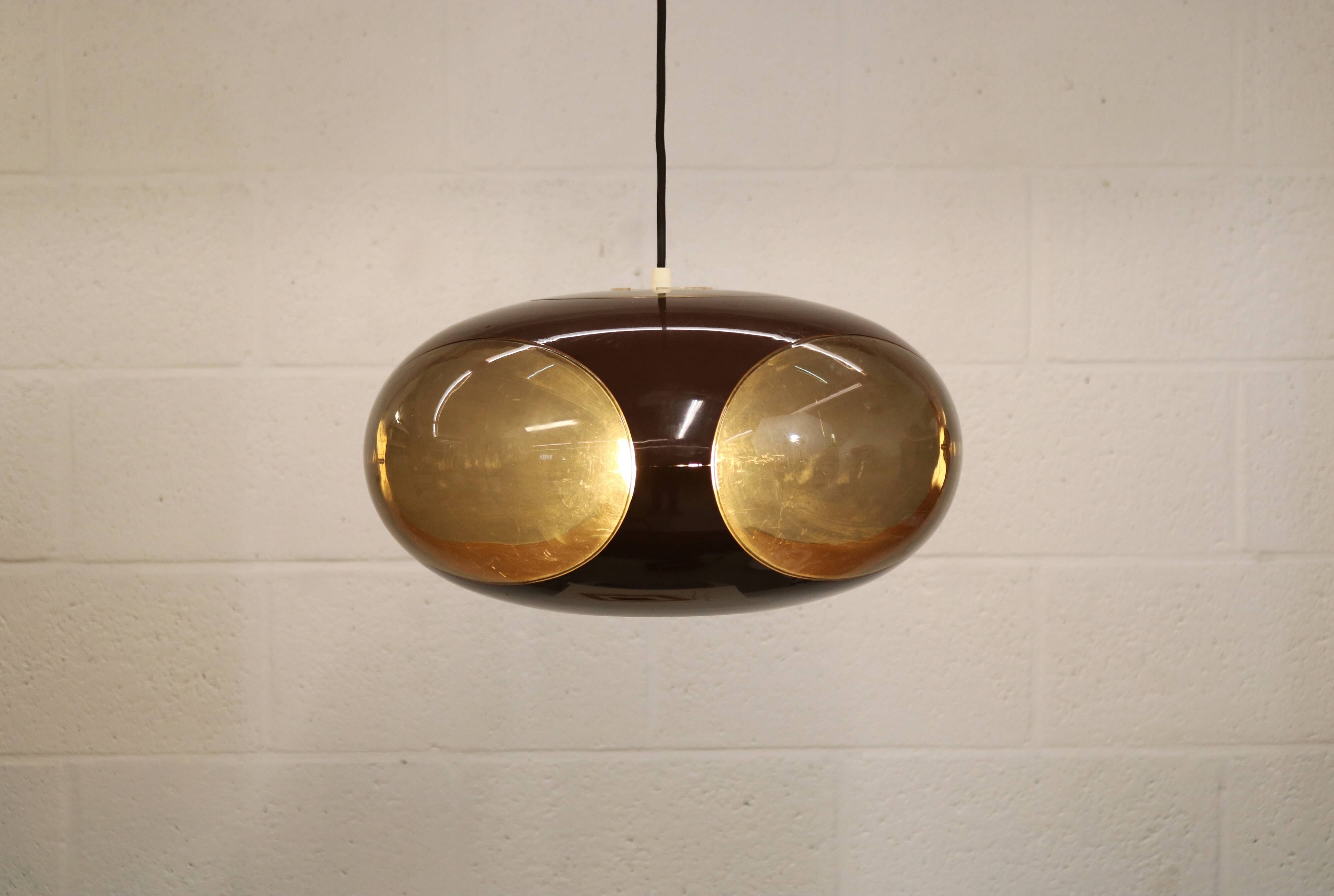 Space age bug eye ufo lamp *** Massive Belgium *** chocolat brown colour **