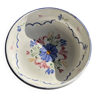 Small hand-painted earthenware salad bowl D22.5