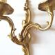 Pair of wall lamp in gilded bronze XXth style Louis XV France