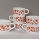 Set of 6 cups Arcopal model Scania - floral décor - vintage 1970