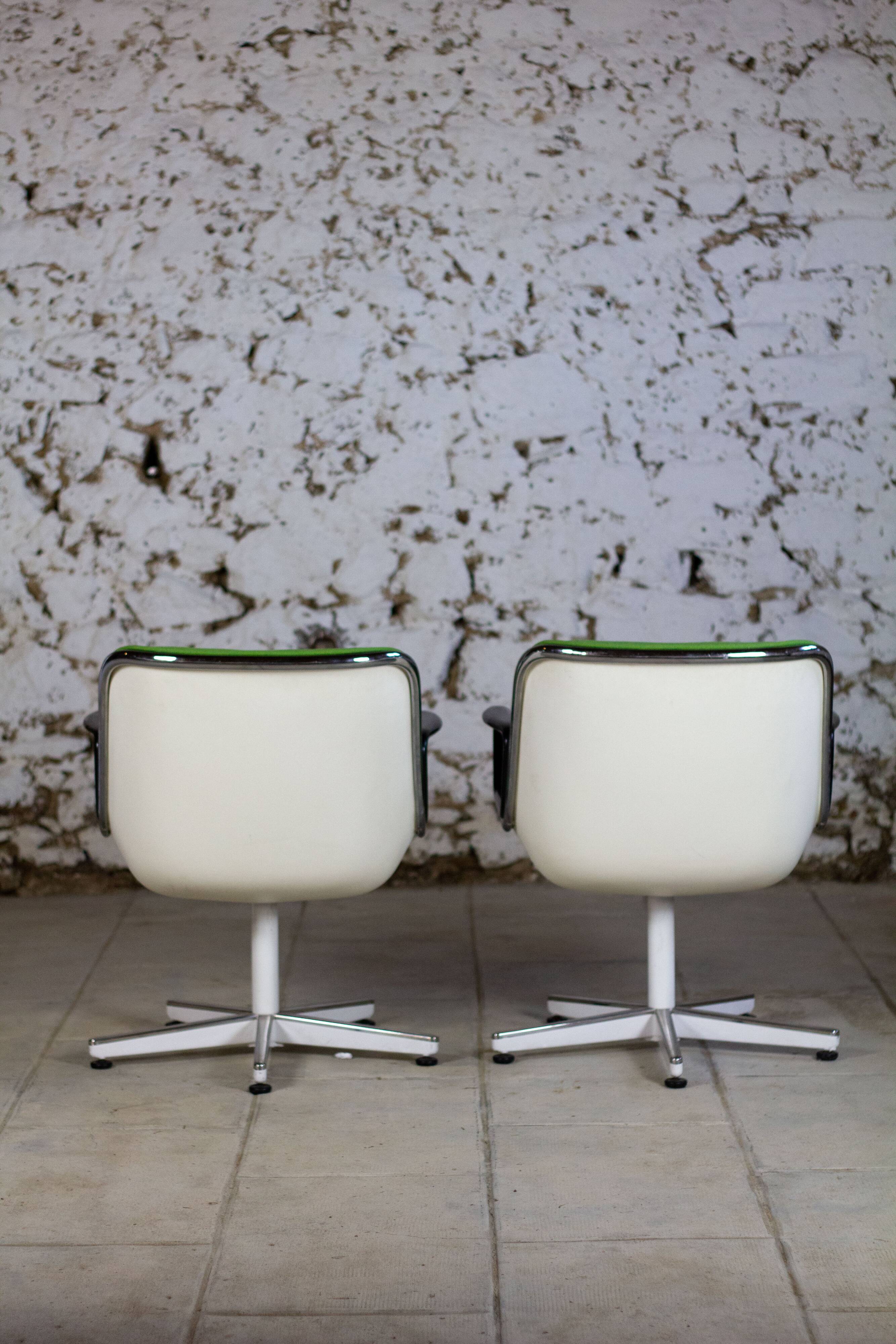 Green executive armchair by Charles Pollock for Knoll, 1960