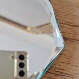 Miroir ancien à poser biseauté velours vintage