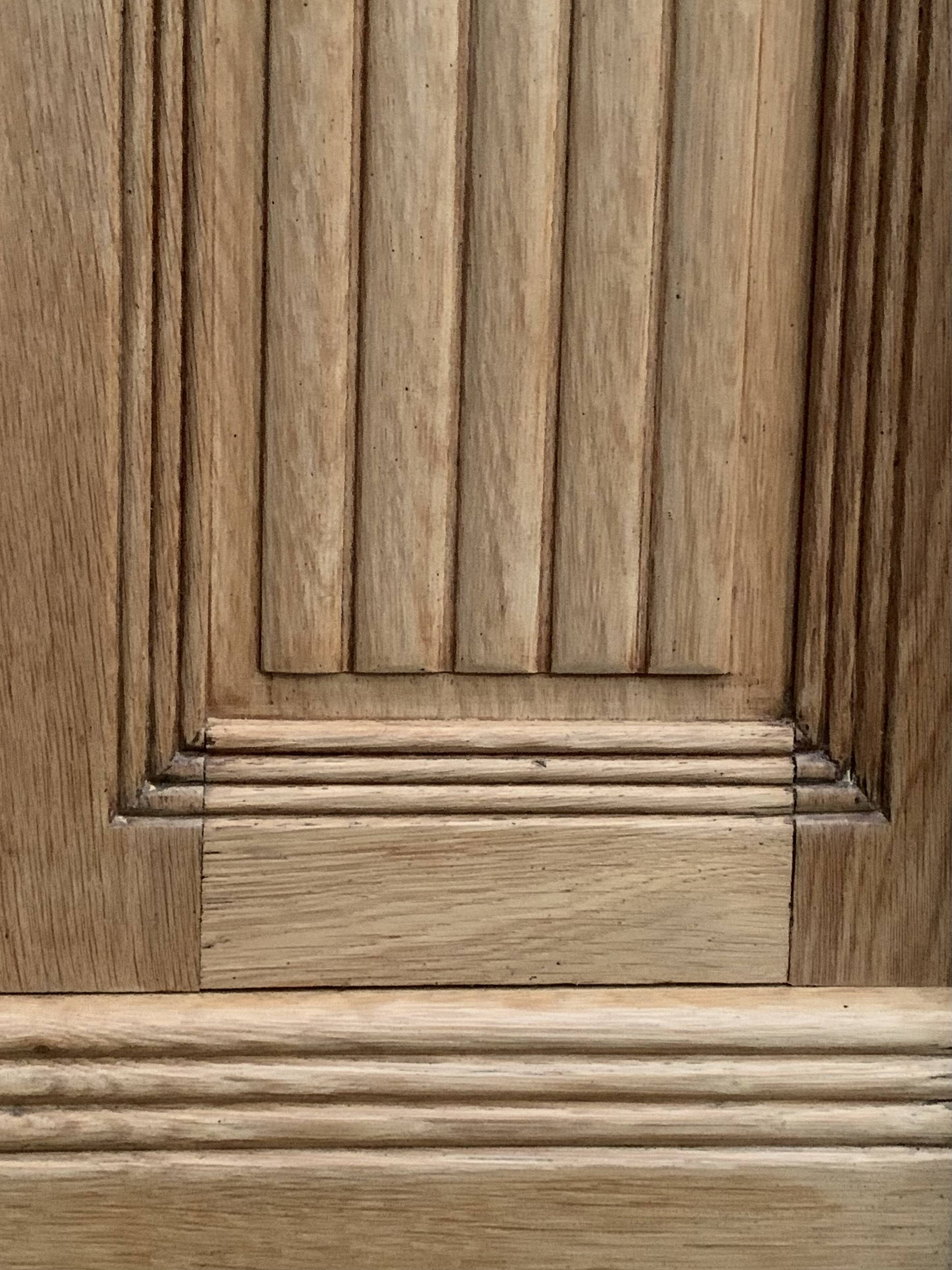 Parisian Art Deco style wardrobe in solid raw oak, 1950