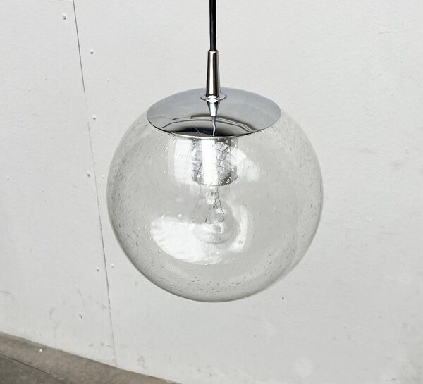 Suspension boule en verre vintage allemande Space Age Ah 105 de Peill & Putzler, années 1970